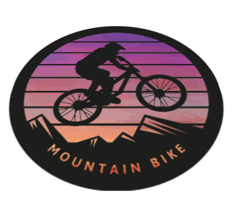 Vinyl teppe natur fjellsyklist - Tenstickers
