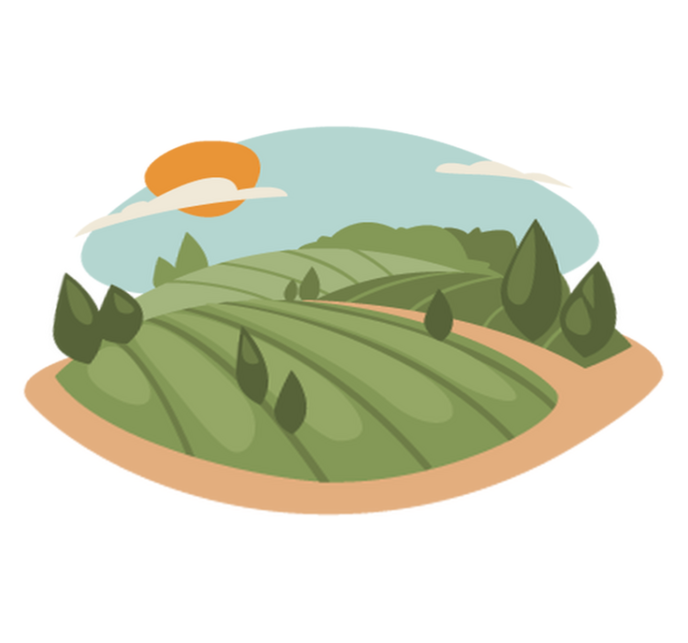 Fields illustrasjon vinyl teppe natur - Tenstickers