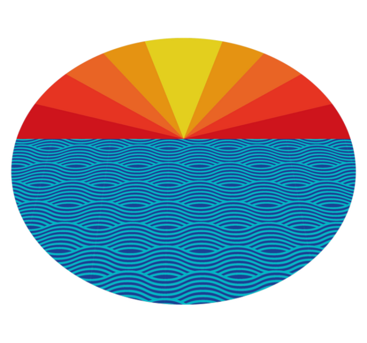 Vinyl teppe natur retro havsolnedgang - Tenstickers