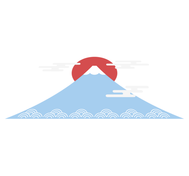 Vinyl teppe natur asiatisk stil fjell - Tenstickers