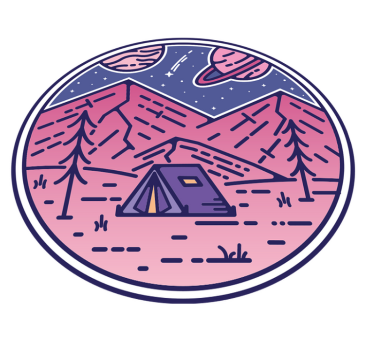 Fjell rosa vinyl teppe natur - Tenstickers