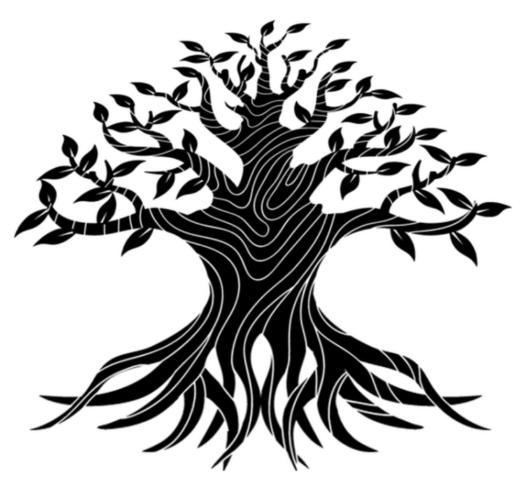Tree of life linjer vinyl teppe natur - Tenstickers