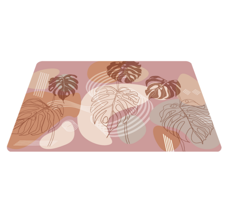 Vinyl teppe natur blad kontinuerlig skisse - Tenstickers