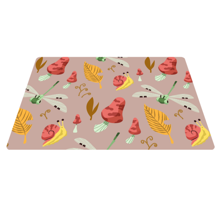 Vinyl teppe natur høst fauna og flora mønster - Tenstickers