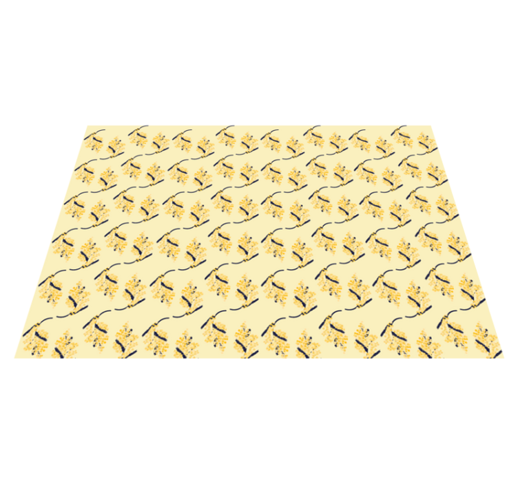 Mimosa mønster vinyl teppe natur - Tenstickers