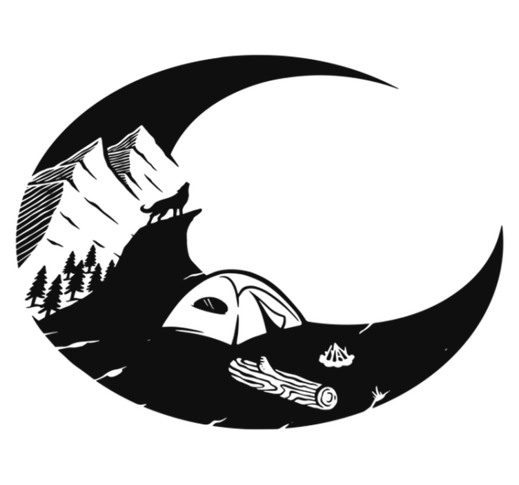 Vinyl teppe natur fjellcamping scene - Tenstickers
