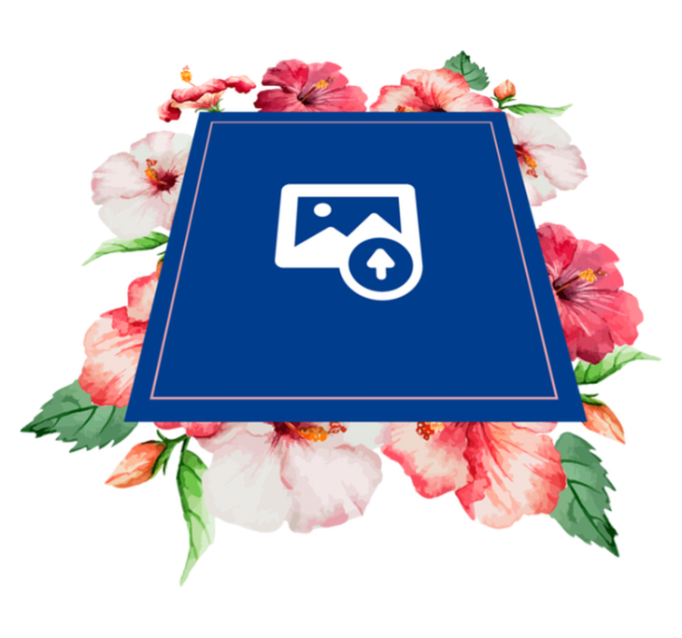 Vinyl teppe natur hibiskus blomstermønster - Tenstickers