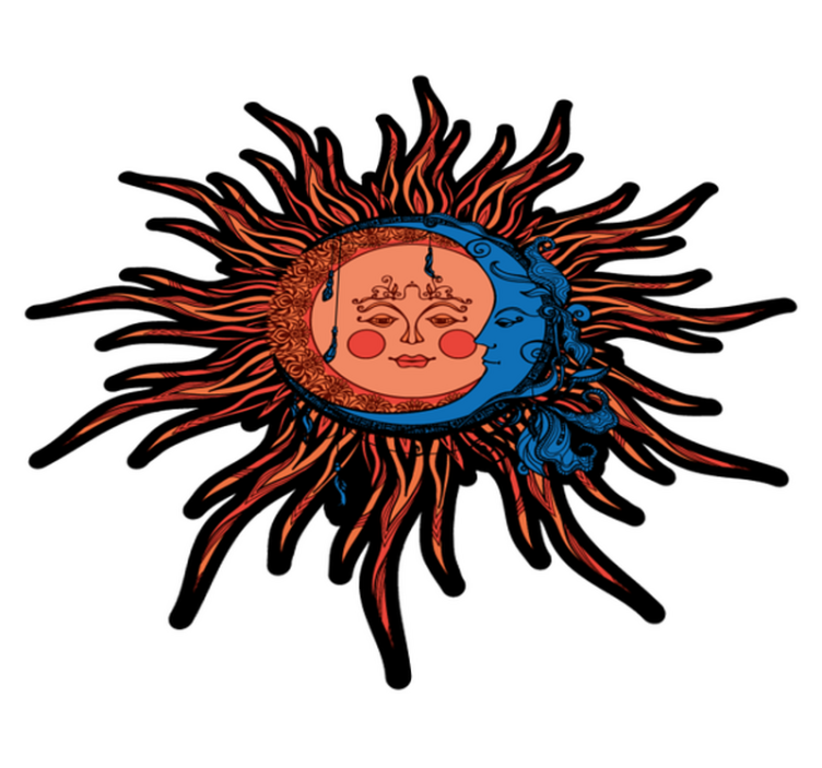 Vinyl teppe natur himmelsk sol måne - Tenstickers