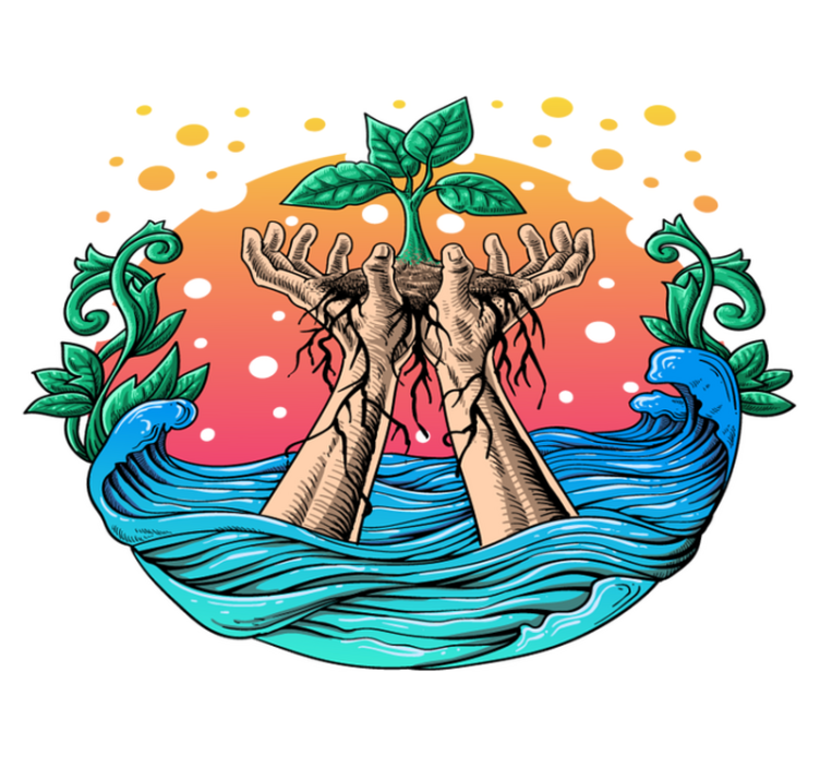 Vinyl teppe natur hender som dyrker natur - Tenstickers