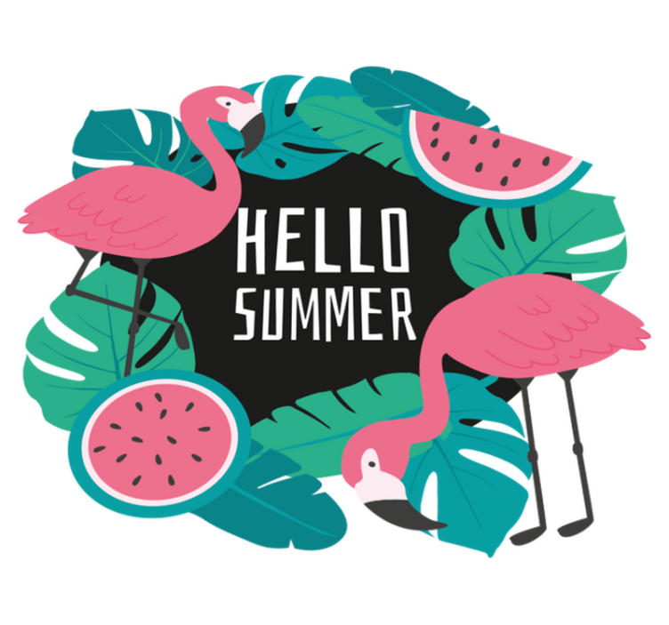 Vinyl teppe natur tropisk flamingo design - Tenstickers