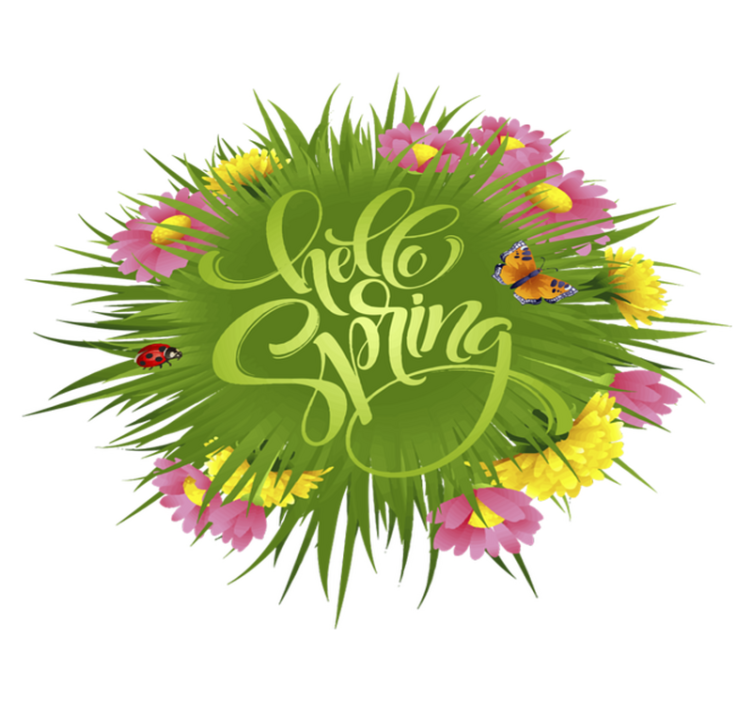 Våreng blomster og planter vinyl teppe - Tenstickers