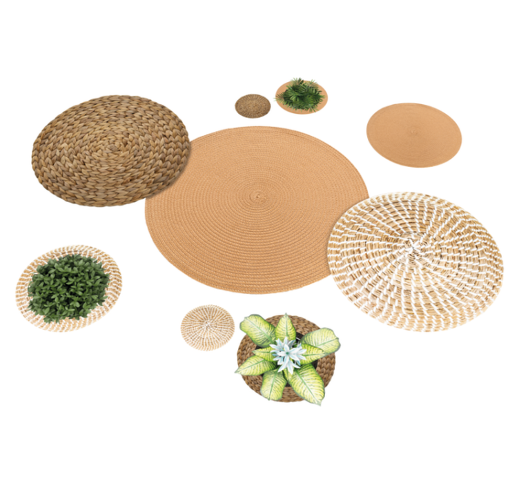 Hage og flettverk vinyl teppe blomster og planter - Tenstickers