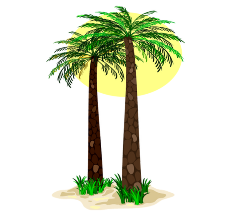 Vinyl teppe blomster og planter palmer - Tenstickers