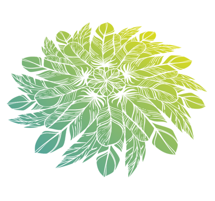 Blomstrete sirkulært mønster vinyl teppe blomster og planter - Tenstickers