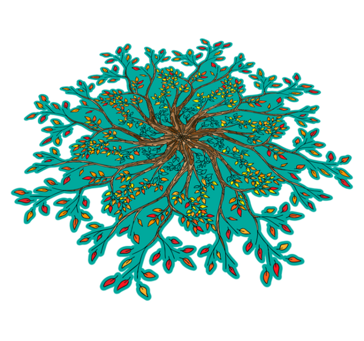 Vibrant tree concept vinyl teppe blomster og planter - Tenstickers