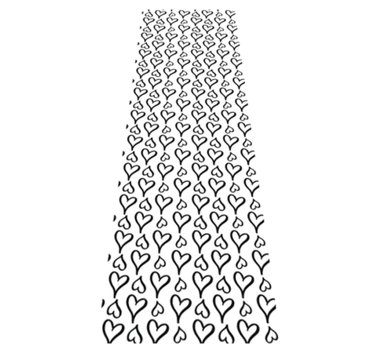 Vinyl teppe soverom med svarte hjerteikoner - Tenstickers