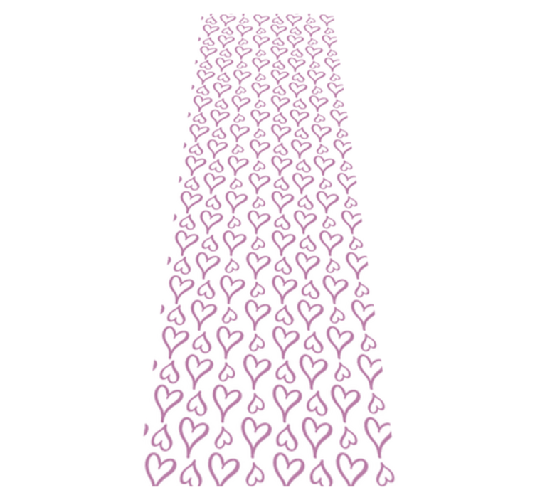 Vinyl teppe soverom med rosa illustrerte hjerter - Tenstickers