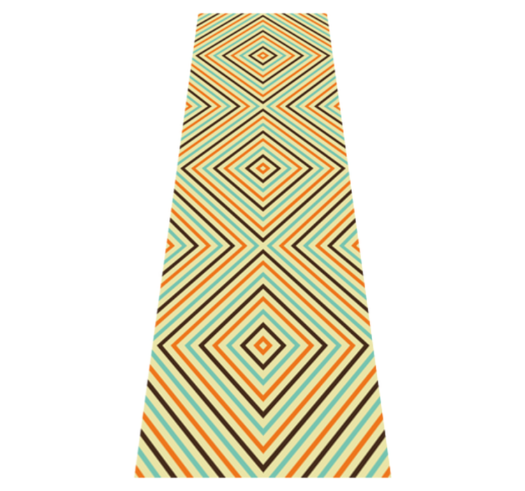 Vintage oransje og blå mønster vinyl teppe soverom - Tenstickers