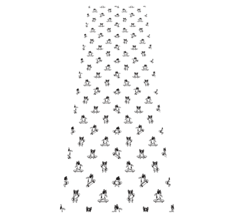 Vinyl teppe soverom søt hund på skateboard - Tenstickers