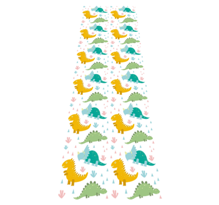Vinyl teppe soverom med nydelige dinosaurmønster - Tenstickers