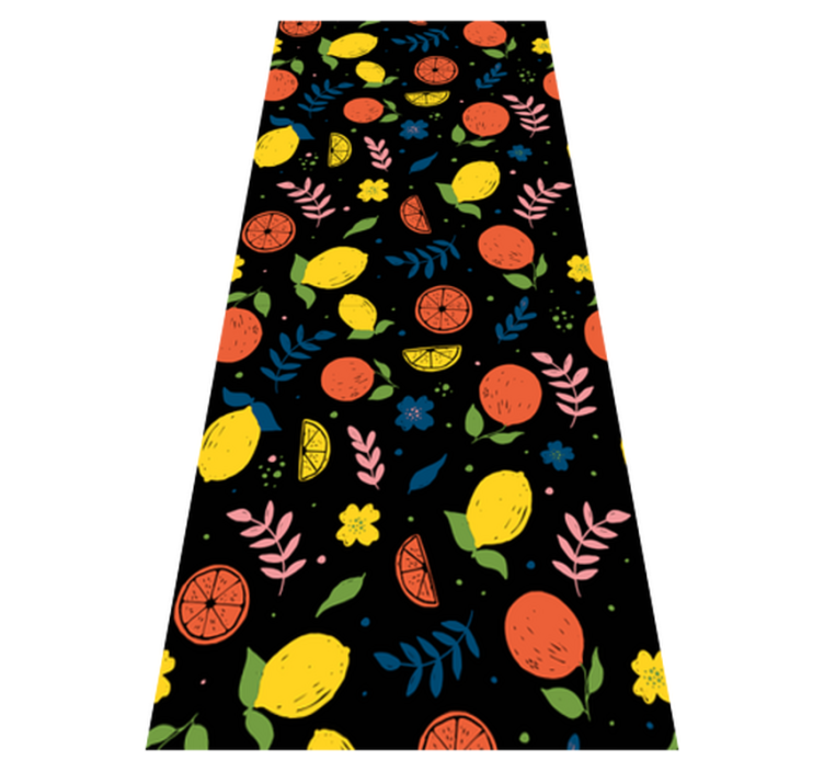 Citrusfrukter med blader vinyl teppe soverom - Tenstickers