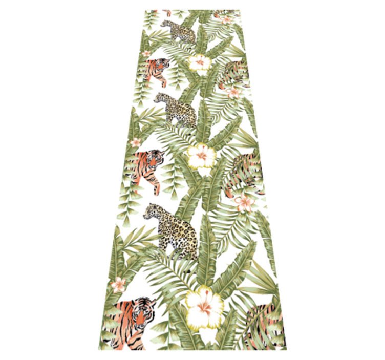 Leoparder tropiske blader vinyl teppe soverom - Tenstickers