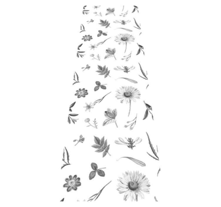 Grå vårblomster vinyl teppe soverom - Tenstickers