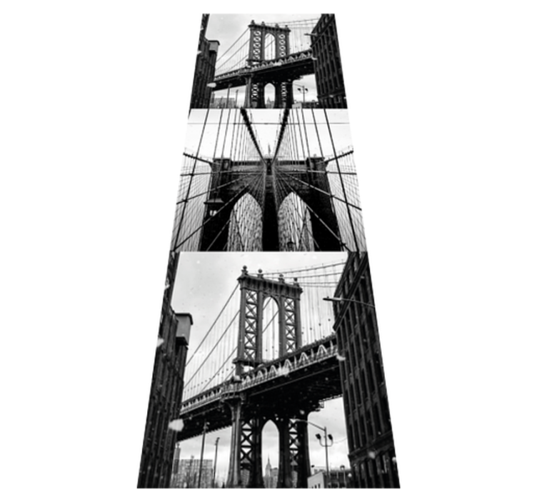Vinyl teppe soverom brooklyn bridge collage - Tenstickers