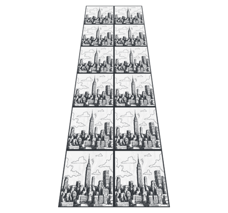 Nyc skissecollage vinyl teppe soverom - Tenstickers