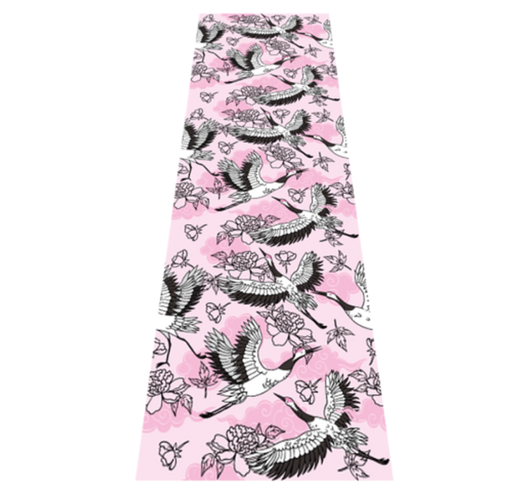 Vinyl teppe soverom moderne rosa mønster med fugler - Tenstickers