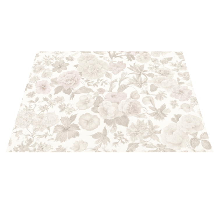 Vintage floral vinyl teppe soverom - Tenstickers