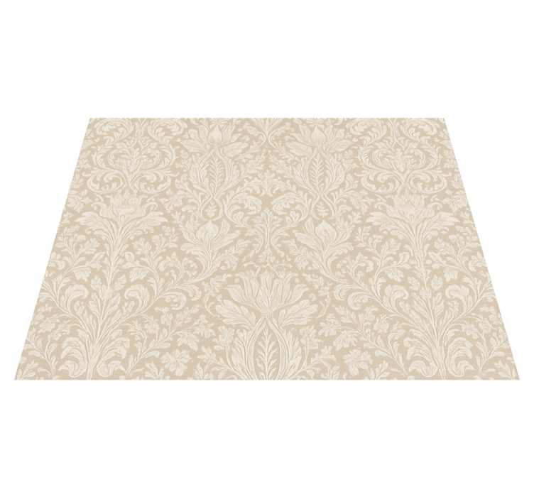Vinyl teppe soverom klassisk beige blomstermønster - Tenstickers