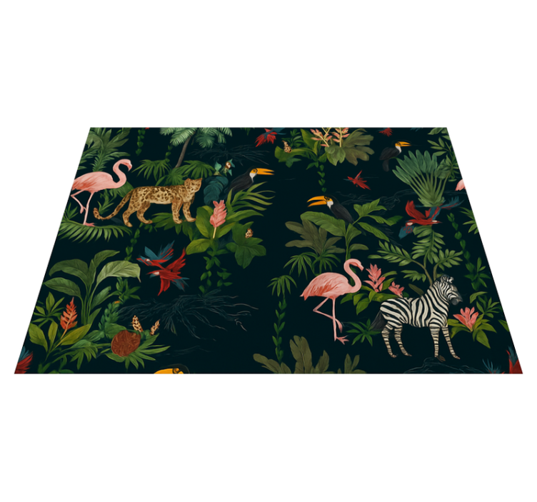 Mørkt eksotisk design vinyl teppe soverom - Tenstickers