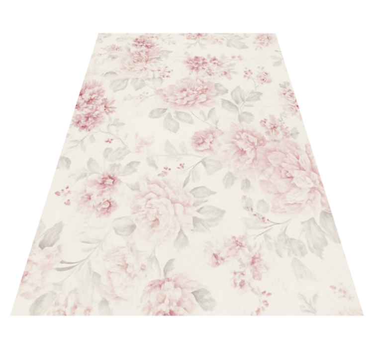 Vinyl teppe soverom vintage rosa blomsterdesign - Tenstickers