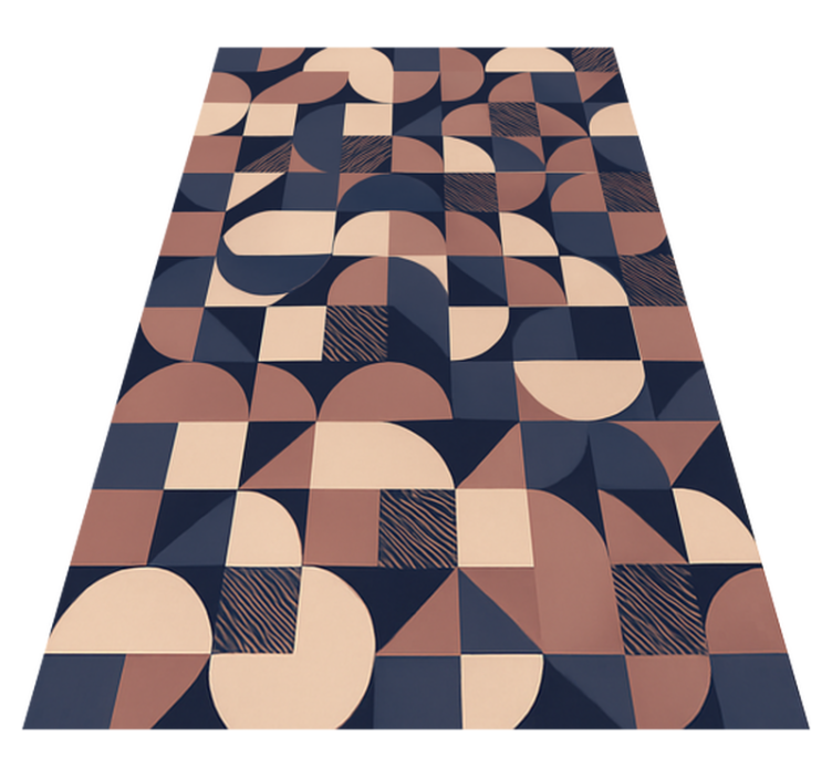 Abstrakt lilla geometrisk design vinyl teppe soverom - Tenstickers