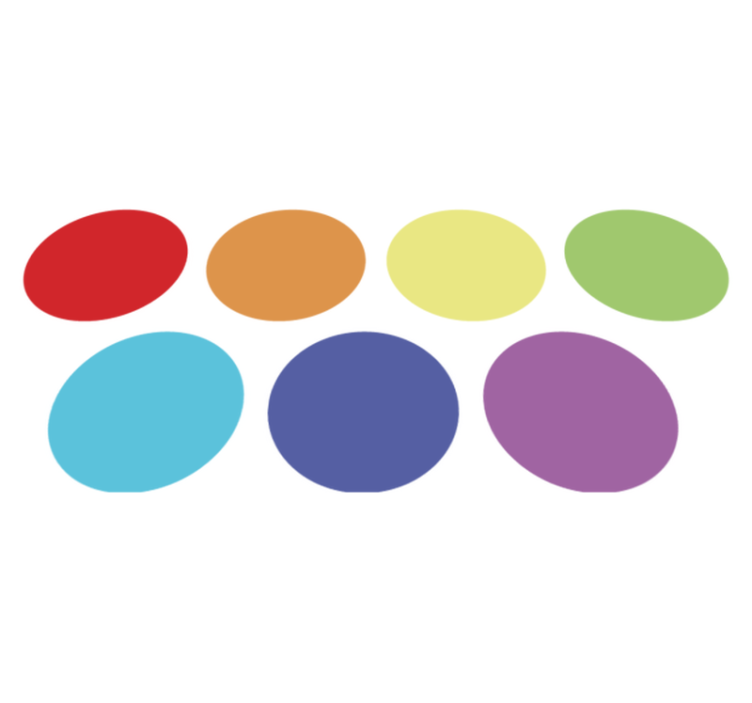 Vinyl teppe geometrisk regnbue store prikker - Tenstickers