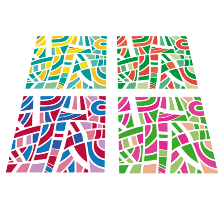 Vinyl teppe geometrisk flerfargede fliser - Tenstickers