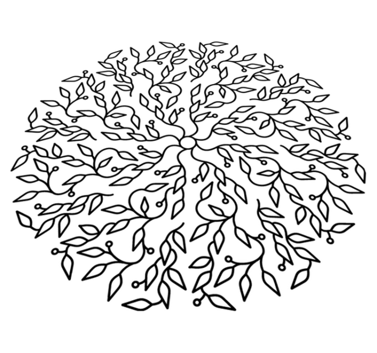 Vinyl teppe geometrisk livets tre abstrakt - Tenstickers