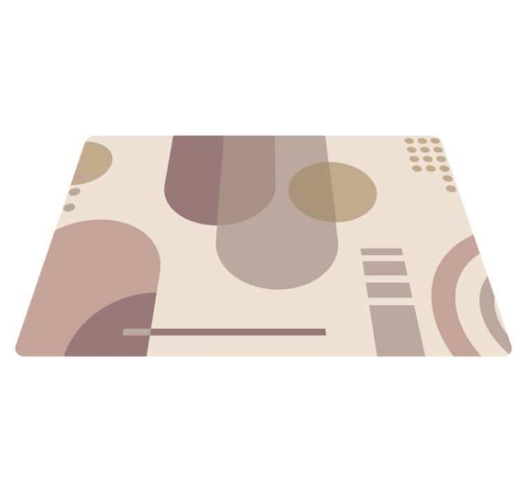 Vinyl teppe geometrisk brunt moderne kunst - Tenstickers