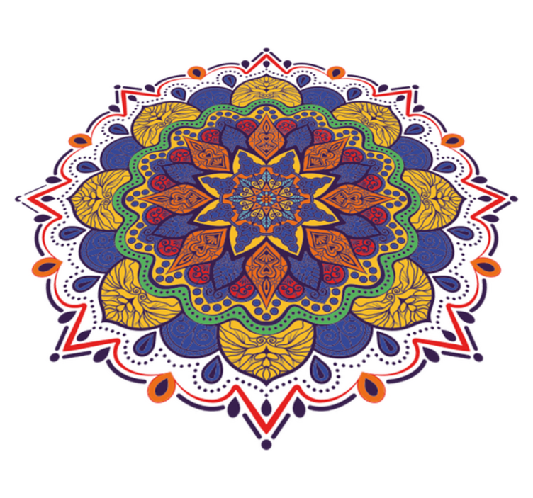 Vinyl teppe geometrisk fargerik blomster mandala - Tenstickers
