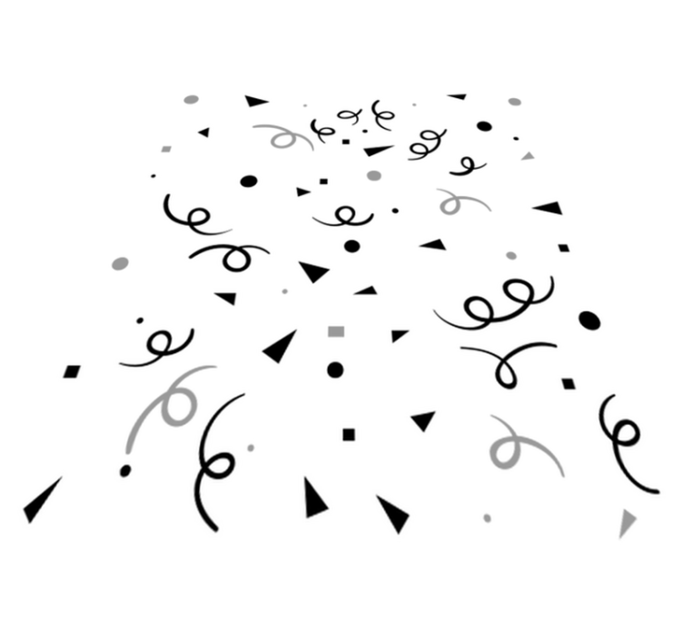 Vinyl teppe geometrisk svart og grå konfetti - Tenstickers