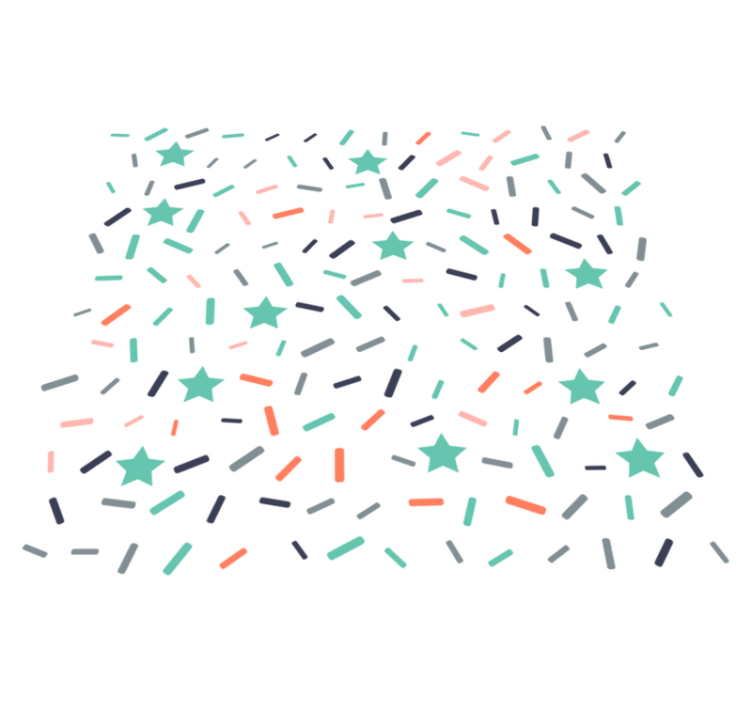 Stjerner og dryss konfetti vinyl teppe geometrisk - Tenstickers