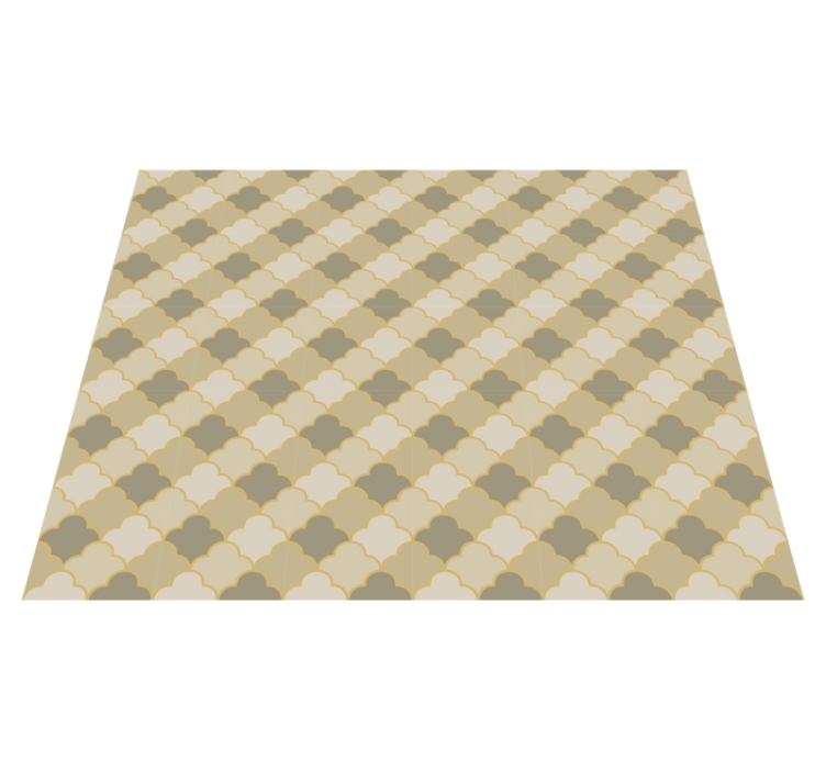 Vinyl teppe geometrisk beige art deco mønster - Tenstickers