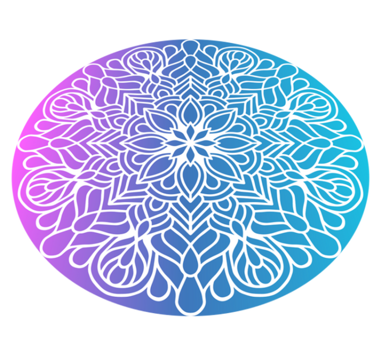 Vinyl teppe geometrisk med livlig sirkulært mønster - Tenstickers