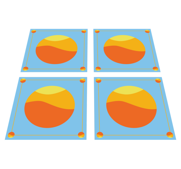 Vinyl teppe geometrisk fargerike sirkler - Tenstickers