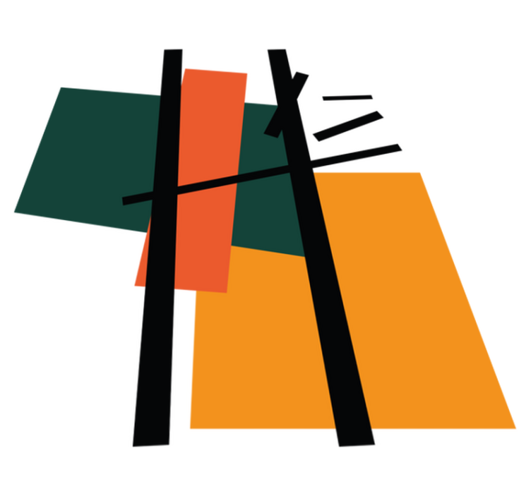 Abstrakte fargepartier vinyl teppe geometrisk - Tenstickers