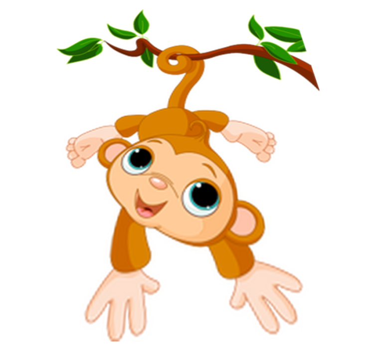 Lille glade ape vinyl teppe spedbarn - Tenstickers