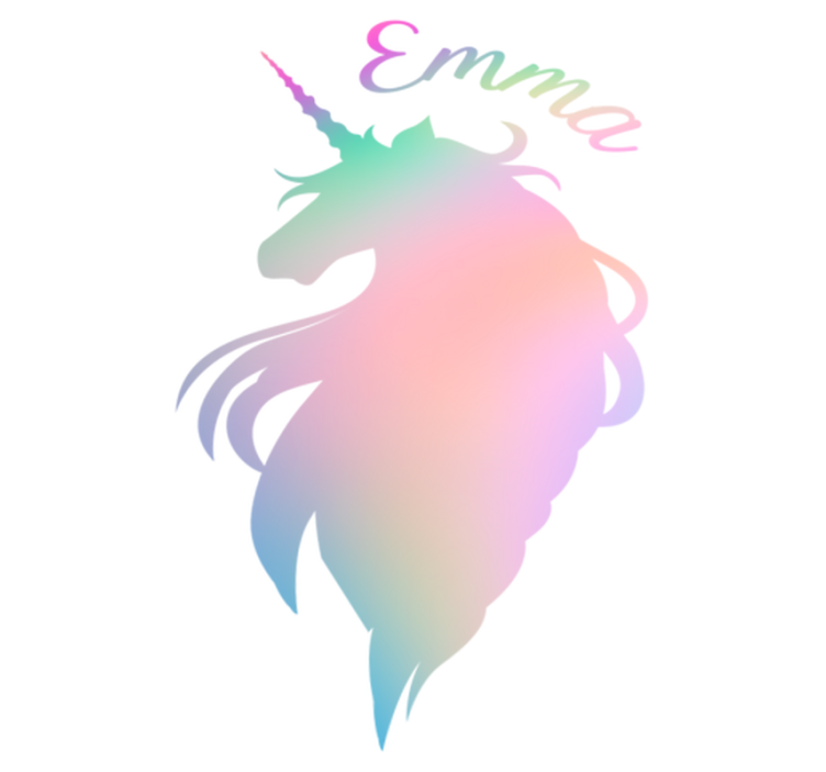Vinyl teppe spedbarn tilpassbar unicorn silhuett - Tenstickers
