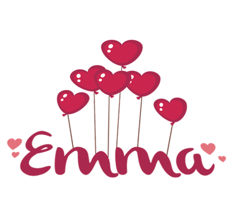 Vinyl teppe spedbarn hjerte luftballonger med navn - Tenstickers