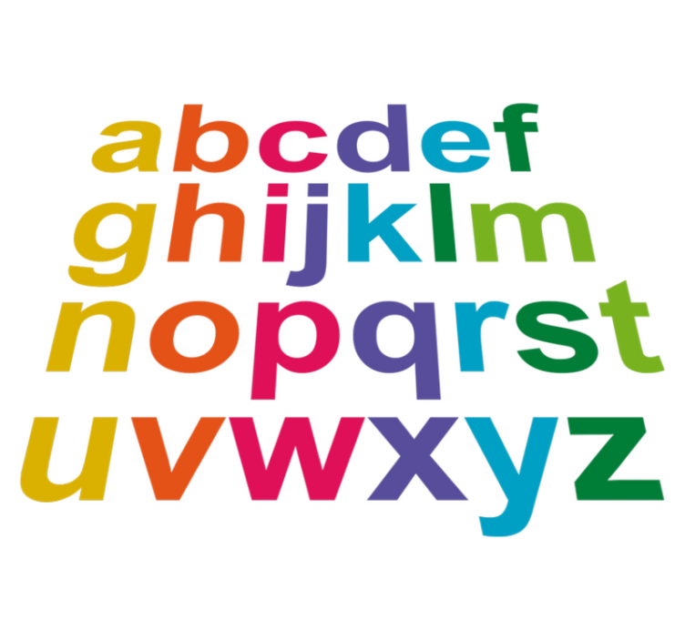 Vinyl teppe spedbarn minimalistisk fargealfabet - Tenstickers